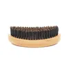 Brosse à poils ondulés, peigne à cheveux et à barbe, grand manche en bois incurvé, brosse à cheveux antistatique, outils de coiffure