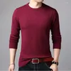 Erkek Sweaters İlkbahar ve Sonbahar Kazak Düz Renk İnce Sweater Erkekler Basit Stil O yaka Erkek Giyim iç çamaşırı