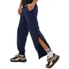 Herenbroeken Heren Tear Away Casual Sportbroek Basketbalbaan Hoge split Side Snap Losse joggingbroek Atletische trainingsbroek