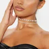 Collier ras du cou en cristal blanc pour femmes, collier de luxe de styliste, mode géométrique Rectangle Cube, accessoires de bijoux, 2024