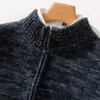 Мужские свитера из чистой шерсти с воротником-стойкой, утолщенный кардиган, весенне-осенний свитер, повседневные вязаные топы большого размера