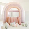 8ft /2.5m White Mini PVC Uppblåsbart hoppslott med Slide Bow Up Liten Bounce House för Party Toddler inomhus utomhus