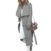 Kvinnor jackor Autumn Fashion Women Wool Blend Long Trench Coat Plus Size Coats Ytterkläder 2022 Office Ladies Overrock