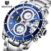 BENYAR – montre à Quartz pour hommes, mode Business, marque de luxe, chronographe, entièrement en acier, étanche, Support d'horloge Drop181r