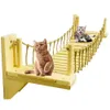 PLAFUETO Houten wandbrug met 2 vaste beugels Baars Mod Condo Kitty Activiteit Meubels Klimmer Boomtoren Kat Wolk Plankbord