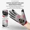 Cycling Anti-slip Full Finger Bicycle Gloves Touchscreen Shock-Absorbing Bike Gloves Spring Autumn Fitness Mountain Bike 240306