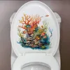 Toalettklistermärken T743 # Undervattensvärld för väggklistermärke toalettdekoration för vardagsrum Dekorativa klistermärken Hus förskönar självhäftande väggmålning 240319