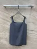 Women's Dress Design Sense Letter Embroidered Grey Dress Fashionable and Casual Versatile Tank Top Sling Dress