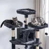 BEOME 64,5 inch boom voor binnenkatten Toren met meerdere niveaus met krabpalen, plank, gezellige pluche zitstokken Condo voor groot kattenspeelhuis MMJ20H