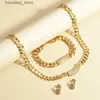 Charm Bracelets 2023 new fashion Necklace Earrings Jewelry Set for woman Gifts L240319