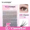 まつげYuanzhijie wholesale 5cases/lot diyまつげ拡張20dふわふわソフトナチュラルリボンセグメント化された個々のフェイクミンクラッシュ