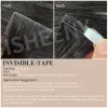 امتدادات isheeny 12 "16" 20 "pu skin skin tape extensions 10pcs شريط غير مرئي في امتدادات الشعر مستقيمة آلة الإنسان