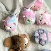 Pantofole simpatiche cartone animato alpaca house donna pelliccia di pelliccia inverno peluche calde peluche pavimenti per il pavimento per la camera da letto interni ragazze fluttuanti