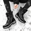 Buty nowe zimowe kobiety buty ciepłe pluszowe buty śnieżne na zewnątrz wodoodporne buty turystyczne koronkowe kostki buty chaussures femme