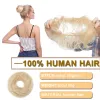 Bangs Snoilite Chignon Hairpiece Elastic Rubber Band Human Hair Chignon Bun Ponytail Hair Pieces Donut Chignon Hair Bun Extension