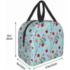 Borse portaoggetti Lady Bug Flower Bento Box Scatole isolate Borsa da pranzo impermeabile riutilizzabile con tasca frontale per picnic in ufficio