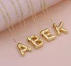 Choker Fashion 18k Gold Plated Dainty Cute Ballon 26 Alphabet Initial Pendant Necklaces Personalized Valentine Day Gift Letter Jewelry