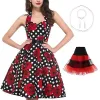 Retro 1950er Jahre Rock A-Linie Kleid Tutu Flare Kleid Audrey Hepburn Damen Abendpartykleid