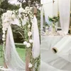 Dekoracja imprezy 5/10 m biała tiul ślubny Roll Long Creme Organza