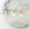 Stud Earrings Simple European Fashion Geometric Earring Circular Shells Golden Circle Combination Woman Jewelry Accessories