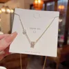 Koreaanse stijl titanium stalen ketting met zirkonia strikkraagketting