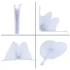 Decorative Figurines 30-White Heart Shape Folding Fan Blank Paper Hand Fans With Plastic Handles Painting Birthday Wedding Party Decor