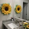 Decorative Flowers Sunflower Fabric Garland Front Door Wall Hanging Home Indoor Bedroom Outdoor Warm Pastoral Thanksgiving Decoration