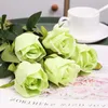 Decorative Flowers 3 Pcs Simulation Snow Mountain Rose Home Living Room Decoration Flower Arrangement False Silk Table Bouquet Decor