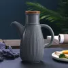 Garrafas de água japonesa cerâmica vinagre barra garrafa de óleo armazenamento doméstico cozinha ferramentas tempero molho soja pote dispensador