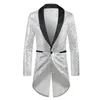 Ouro lantejoulas terno jaqueta masculino desempenho/vestido de festa casacos vermelho prata masculino blazers roxo branco preto colarinho smoking 240304