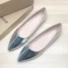 Lägenheter Lady Simple Simple Shiny Flats mjuk bekväm slip på baletten Mujer Point Toe Driving Shoes Spring Cute Footwear China Storlek 48