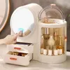 Storage Boxes Cosmetic Box Dressing Table With Lamp Mirror Integrated Rotating Makeup Organizers Desktop Skin Care Product Rack