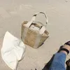 Bolsa feminina verão praia bolsa de palha alça superior bolsa de viagem grande hobo