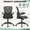 Minlove Ergonomic Office Chair, Home Desk Lumbal Support Computer Stol med hjul och vändarmar, svängbar arbetsstol, justerbar höjd hemspel