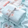 Couvertures 6 couches Couverture de bébé Couette 80 80cm Born Pur Coton Gaze Muslin Swaddle Super Absorbant Serviette de bain pour bébé