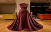 2020 Burgundy Asslim Evening Dresses Vestido de Novia الطية الساتان العربي حورية البحر دبي.