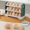 Garrafas de armazenamento Caixa de ovo Rotativa Rack de geladeira Organizador de cozinha com economia de espaço