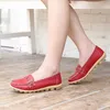 HBP Non-Brand Vintage Flats Genuine Leather Shoes Candy Color Breathable Fashion Flat Tenis woman solid slip on boat shoes for women