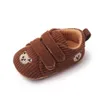 Toddler shoes 2024 Spring embroidered Bear double Velcro stripe soft soled shoes