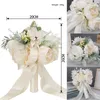 Fiori decorativi Bouquet da sposa Decorazione della casa Simulazione di matrimonio Stile coreano Outdoor Artificial Rose Artigianato Decor Garden