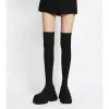 Bottes chaussettes élastiques bottes chaussures de femmes 2023 automne new noire cuisse bottes bottes hiver femmes au-dessus du genou bottes