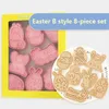 Bakeware Tools 8pcs Set Easter Cookie Mould A Model Cartoon Egg Pressure Flipping Sugar Baking