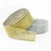 Party Decoration 2yards 4cm Bling Diamond Mesh Wrap Ribbon Silver Rhinestone Roll Home Acrylic Crystal Tape Handmade Craft