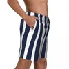 Shorts pour hommes Summer Board Hommes Navy Blue Stripe Sports Fitness Fashion Beach Pantalon court Classique Respirant Maillot de bain Plus Taille