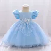 Robes de fille enfants enfant en bas âge anniversaire robe élégante pour bébé fleur à manches courtes demoiselle d'honneur princesse Tulle filles robe de bal de mariage