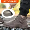 Stövlar stål tå arbete stövlar män säkerhet skor manliga höga topp konstruktion skor antipunktur män säkerhet stövlar arbetsskor sneakers nya