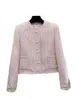 Women's Jackets Pink Plaid Short Jacket Fashion Exquisite Casual Comfortable Versatile 2024 Autumn And Winter 1109