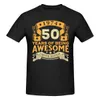 T-shirts pour hommes Grand 50e anniversaire T-shirt Vêtements de rue surdimensionné O-cou coton personnalisé manches courtes T-shirt pour hommes J240319