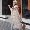 Damesvesten met capuchon Single-breasted katoenen warme jas lang voor dames 2024 jassen vest slank elegant straat hipster vest winter v213