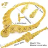 Bangle Xuhuang Dubai Luxury Gold Plated Gold Necklace Armband Set Ladies Jewelry Arabiska bröllop Bankettgåvor med plysch presentförpackning 240319